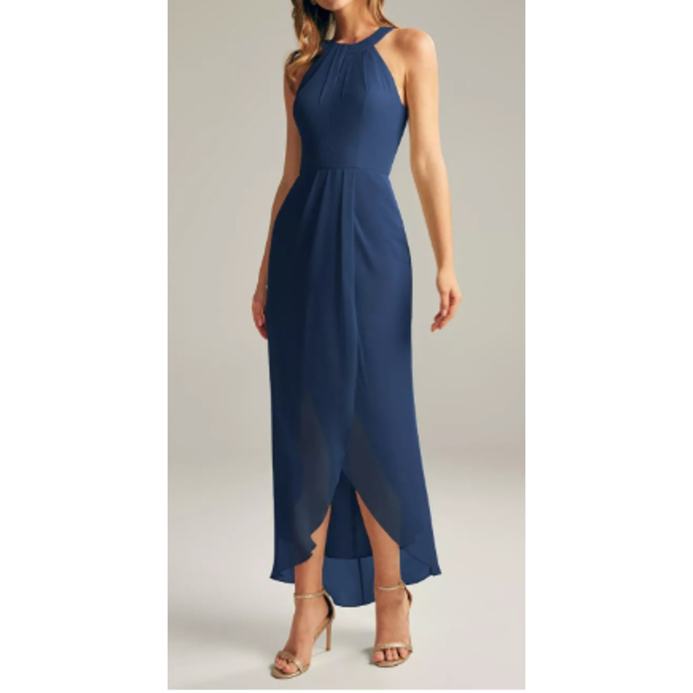 AW BRIDAL 6 S navy blue Raja tulip bridesmaid formal party midi dress NEW B77